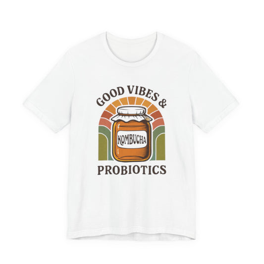 Kombucha Tee — "Good Vibes & Probiotics" Retro Jar T-Shirt