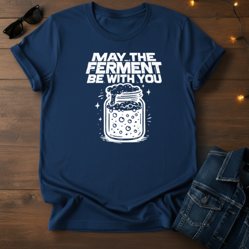Fermentation T-Shirt – “May the Ferment Be With You” Jar Graphic Tee