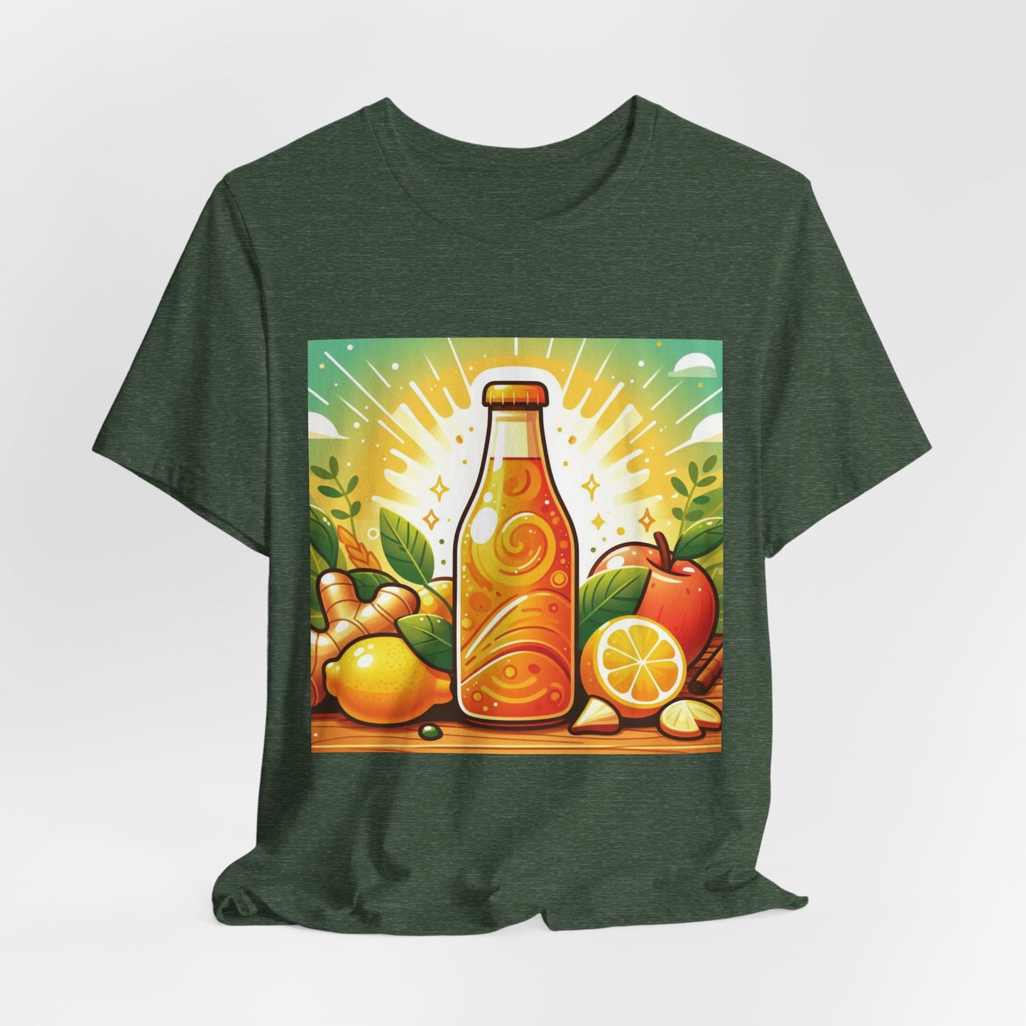 Citrus Soda Bottle Tee — Retro Orange Lemon Summer Drink T-Shirt