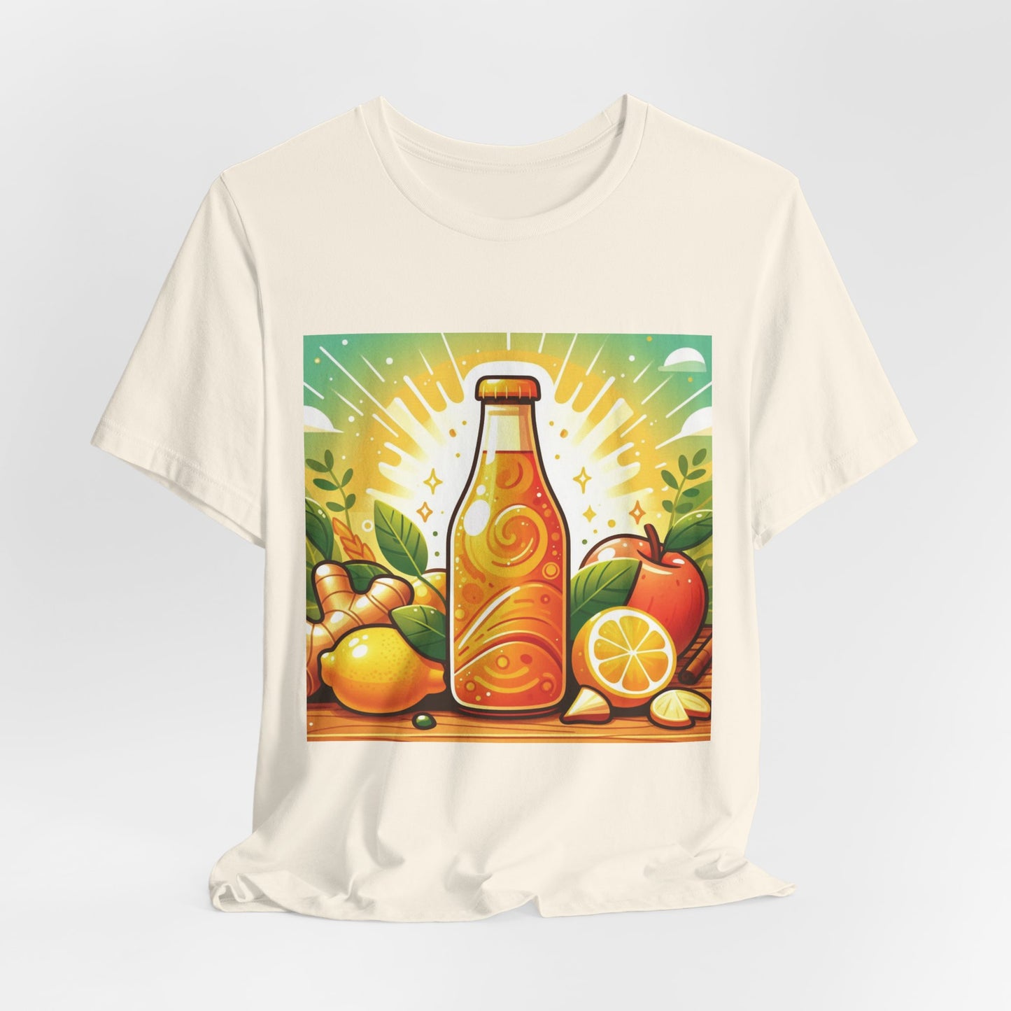 Citrus Soda Bottle Tee — Retro Orange Lemon Summer Drink T-Shirt