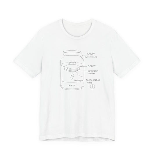 Kombucha SCOBY Diagram Tee – Fermentation Jar Illustration T-Shirt