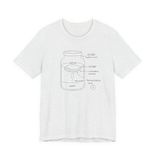Kombucha SCOBY Diagram Tee – Fermentation Jar Illustration T-Shirt