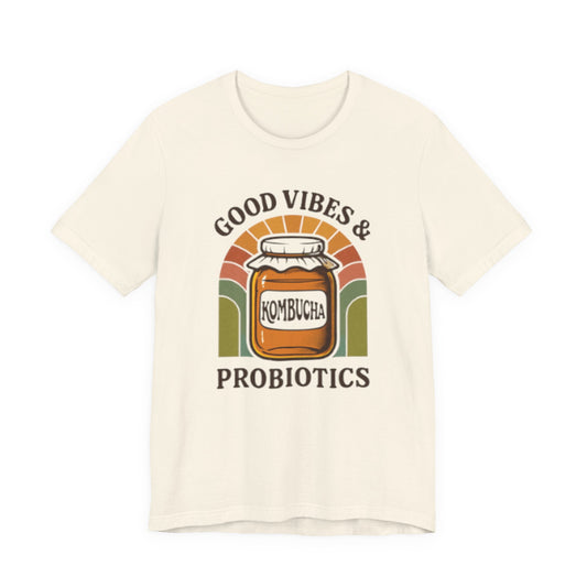 Kombucha Tee — "Good Vibes & Probiotics" Retro Jar T-Shirt