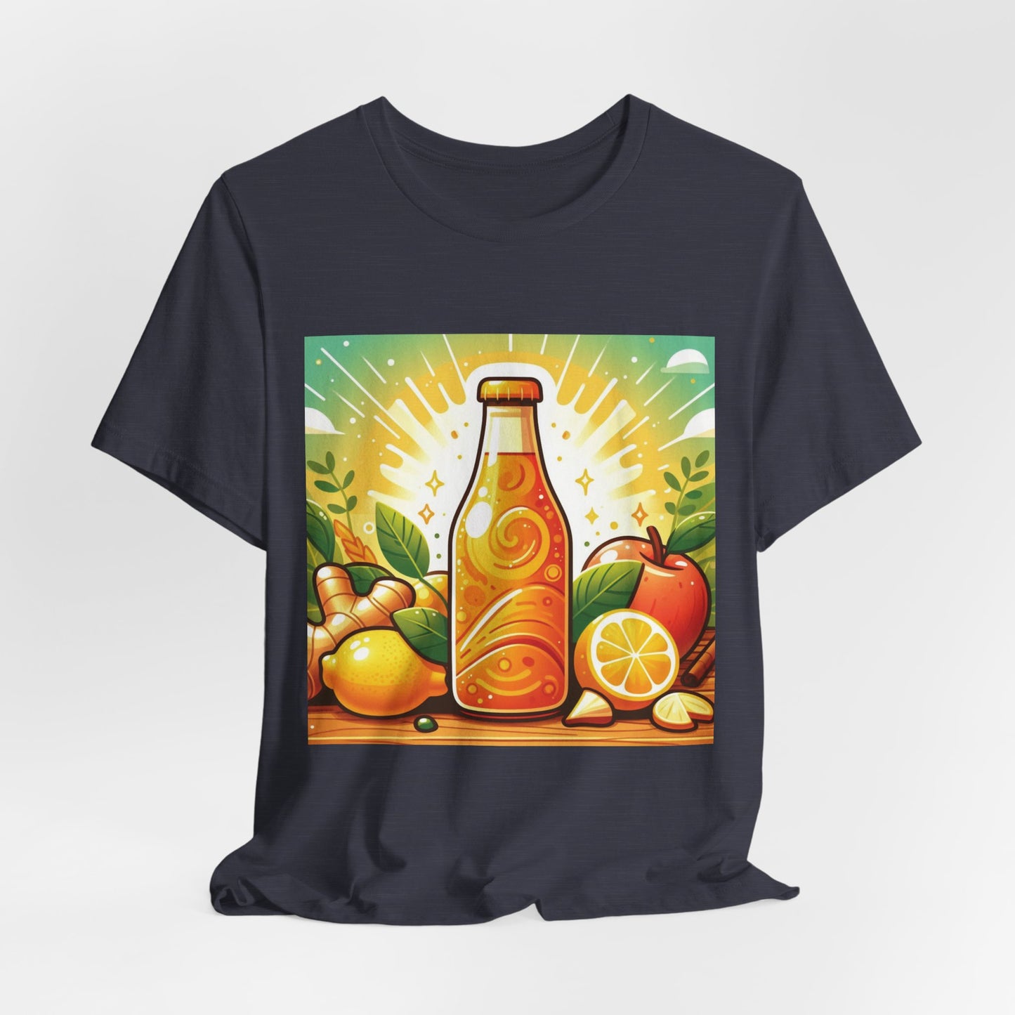 Citrus Soda Bottle Tee — Retro Orange Lemon Summer Drink T-Shirt