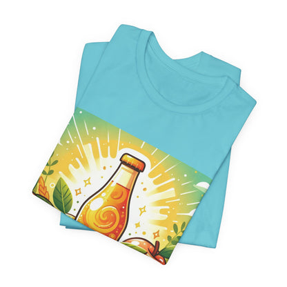 Citrus Soda Bottle Tee — Retro Orange Lemon Summer Drink T-Shirt