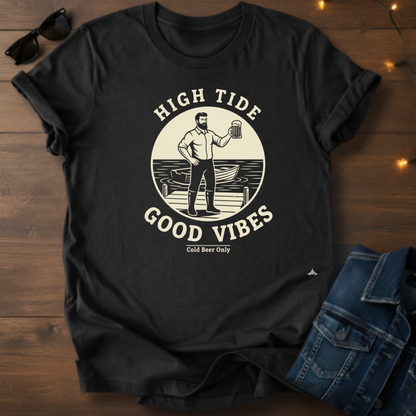 High Tide Good Vibes Tee — Vintage Beach Surf T‑Shirt