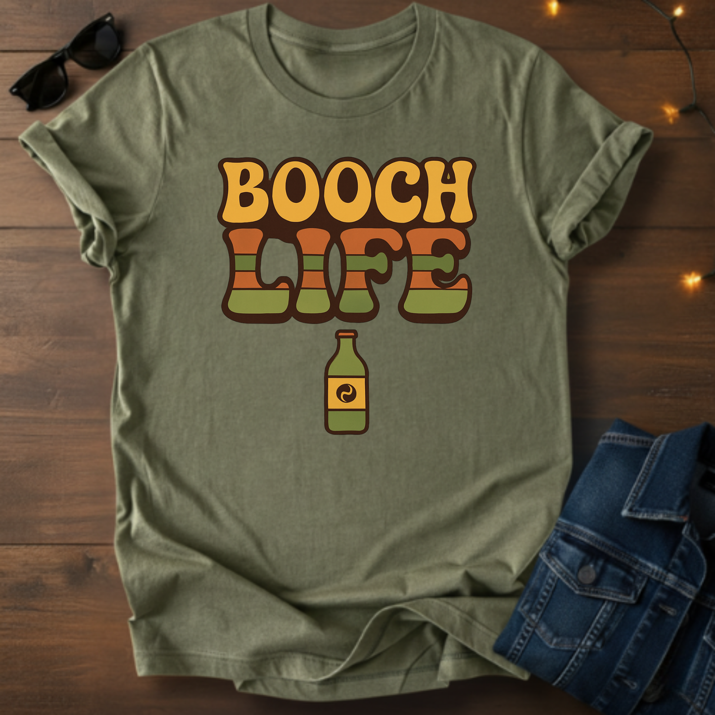 Booch Life Kombucha Tee - Retro Organic Fermentation Shirt