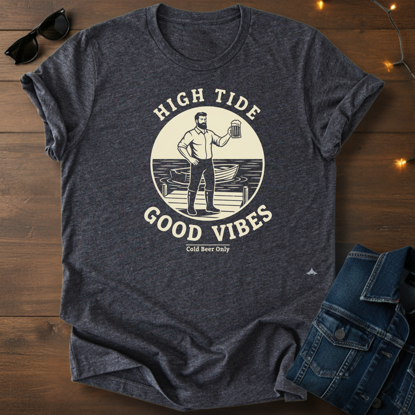 High Tide Good Vibes Tee — Vintage Beach Surf T‑Shirt