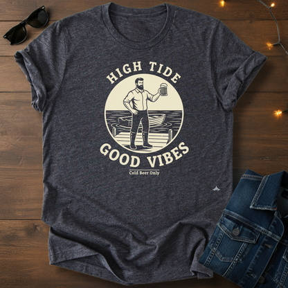 High Tide Good Vibes Tee — Vintage Beach Surf T‑Shirt