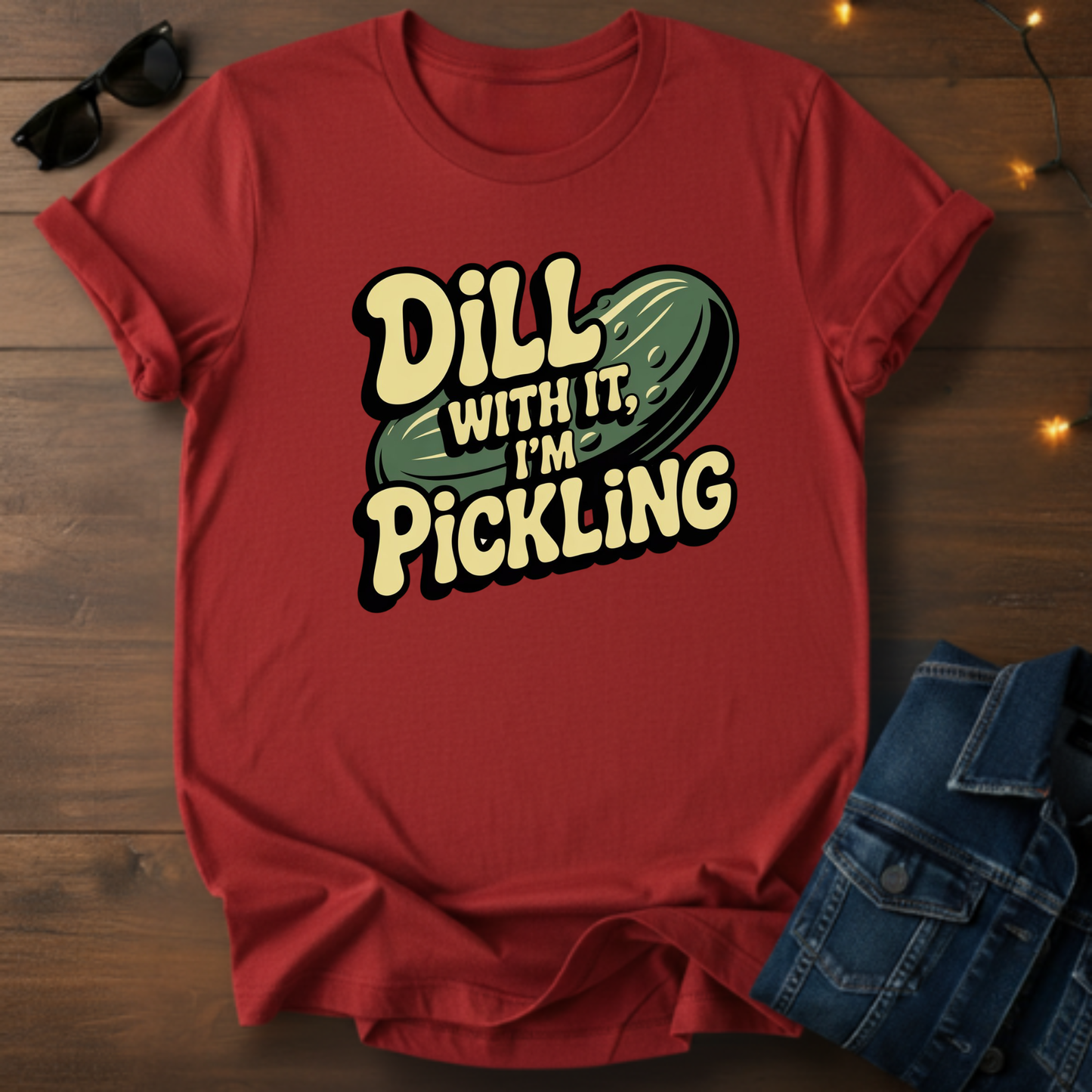 Dill With It I'm Pickling T-Shirt — Funny Pickle Pun Tee