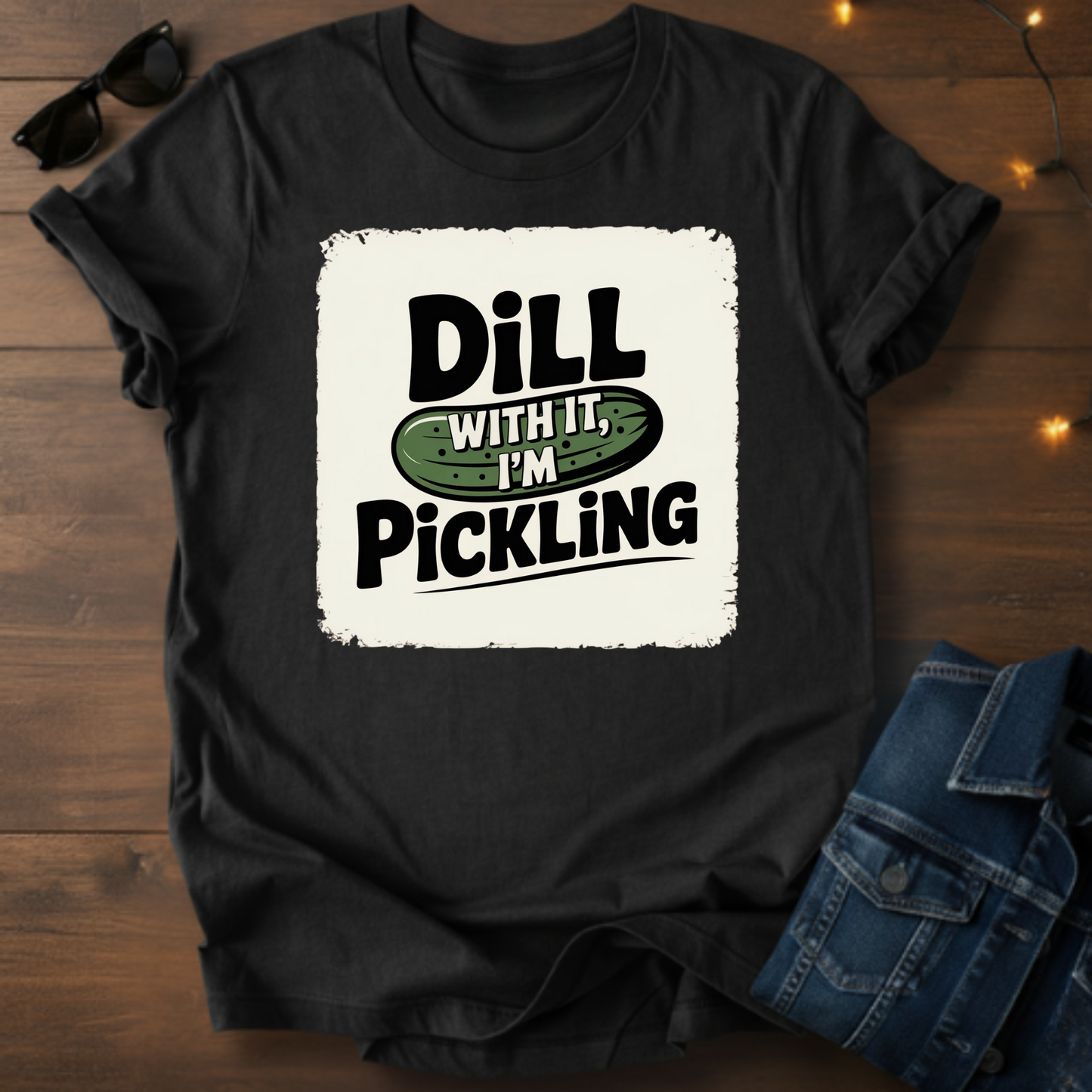 Pickle Pun Tee — "Dill With It, I'm Pickling" Graphic Shirt