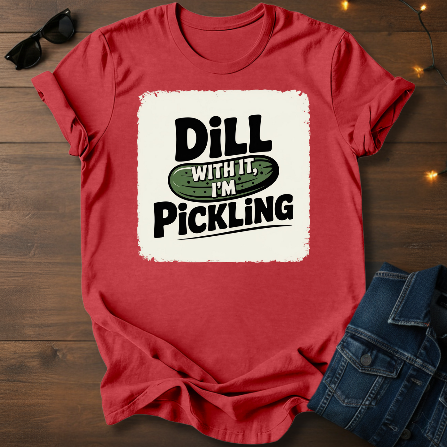 Pickle Pun Tee — "Dill With It, I'm Pickling" Graphic Shirt