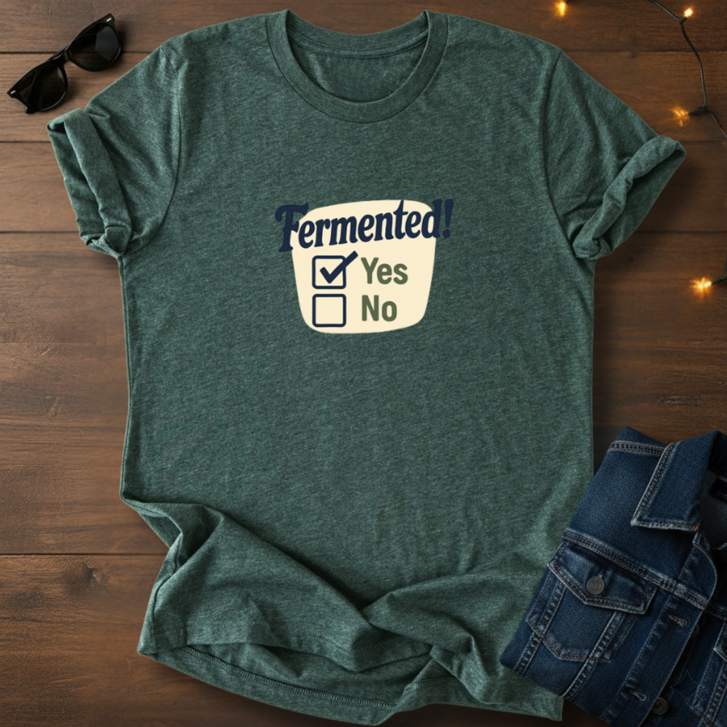 Fermented! Yes/No Checkbox T-Shirt — Funny Fermentation Shirt for Homebrewers & Foodies