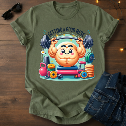 Getting a Good RISE Fitness Tee — Cute Dumpling Weightlifting Gym Shirt
