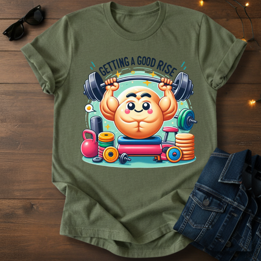Getting a Good RISE Fitness Tee — Cute Dumpling Weightlifting Gym Shirt