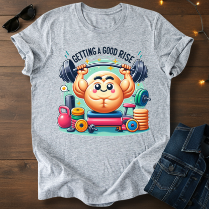 Getting a Good RISE Fitness Tee — Cute Dumpling Weightlifting Gym Shirt