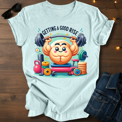Getting a Good RISE Fitness Tee — Cute Dumpling Weightlifting Gym Shirt