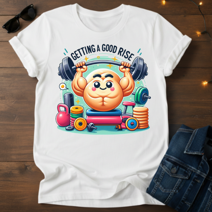Getting a Good RISE Fitness Tee — Cute Dumpling Weightlifting Gym Shirt