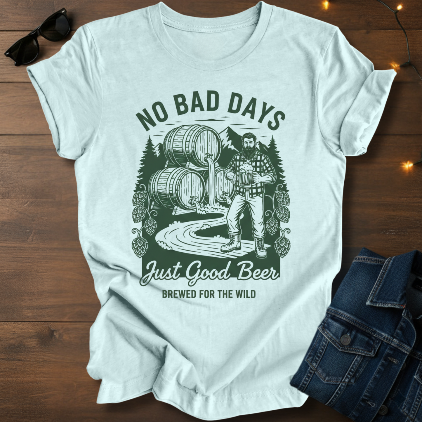 No Bad Days Beer Tee — "Just Good Beers" Graphic T-Shirt
