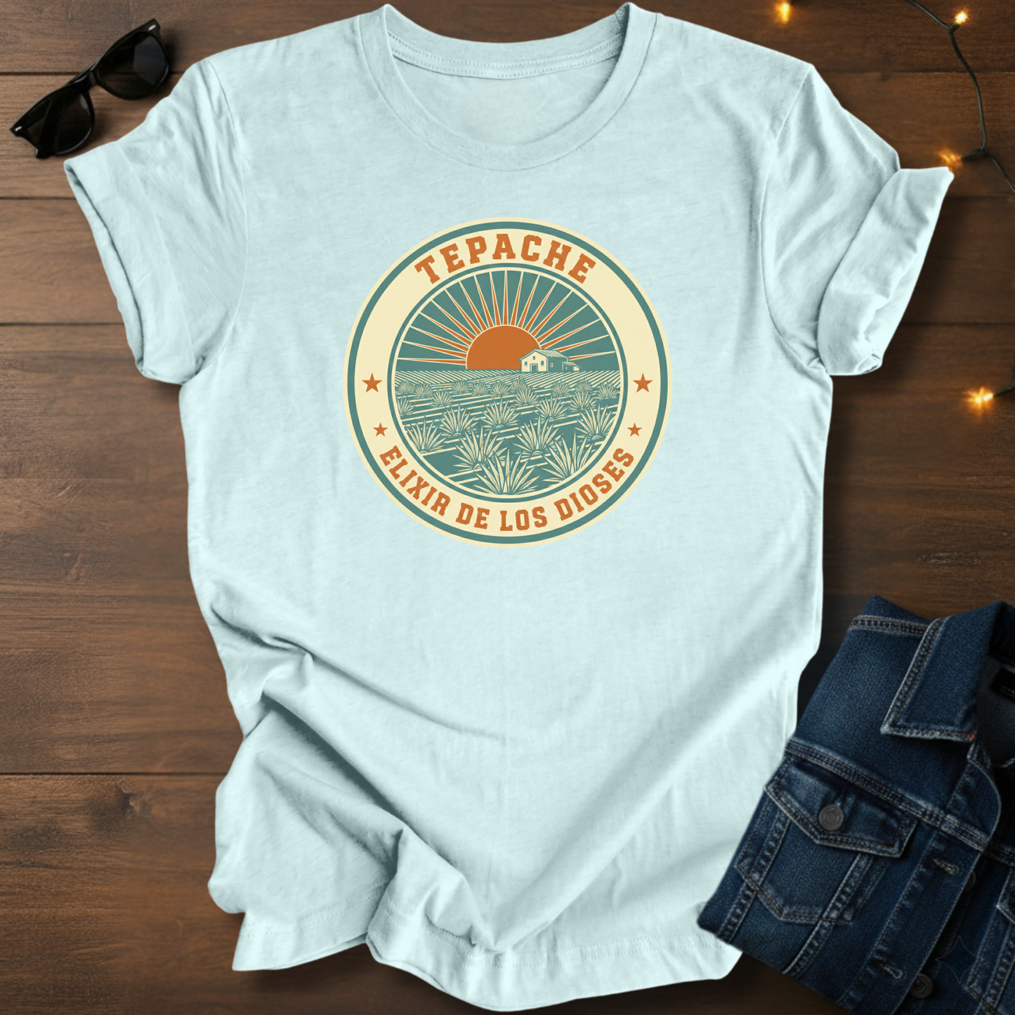 Retro Sunrise Tepache Pineapple field Tee