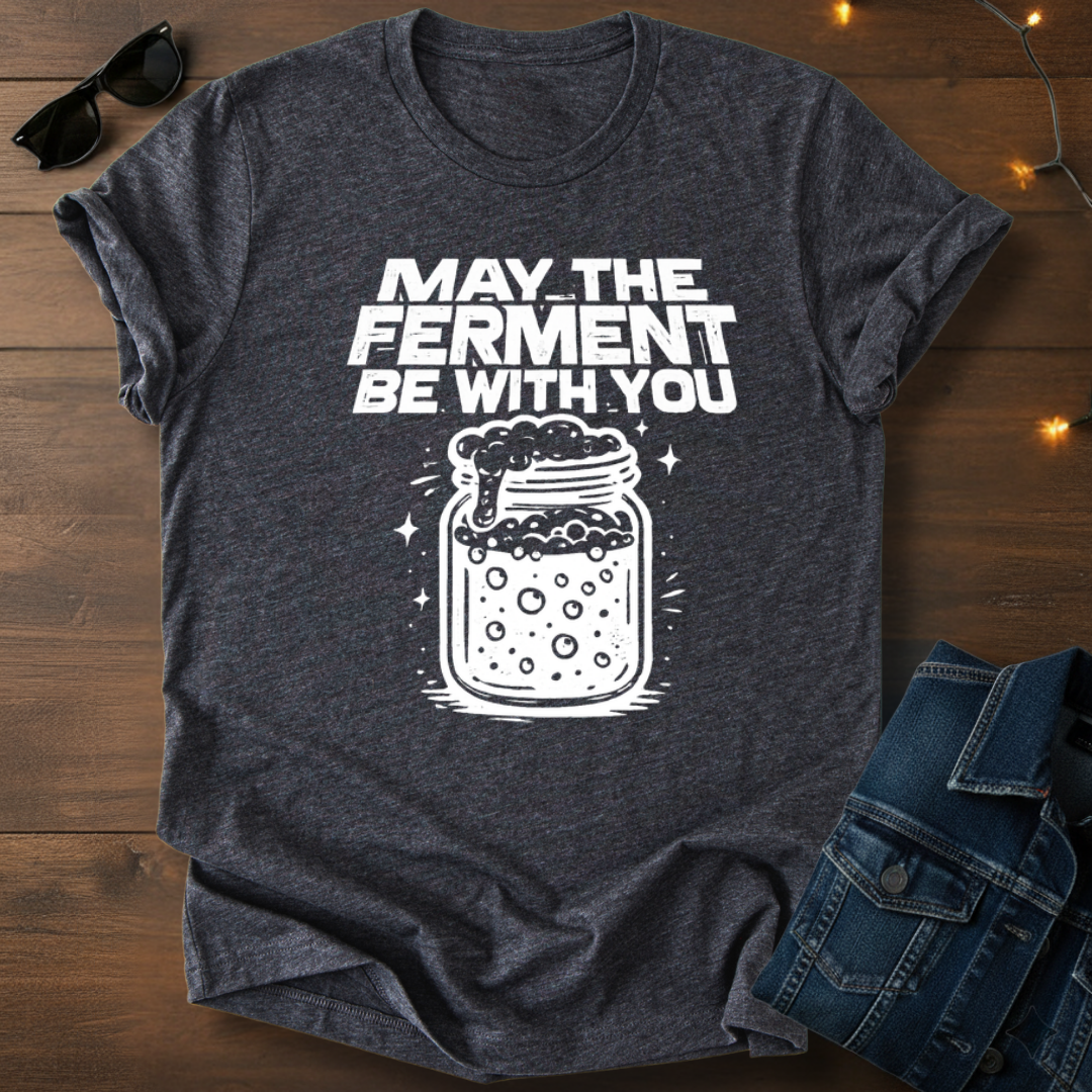 Fermentation T-Shirt – “May the Ferment Be With You” Jar Graphic Tee