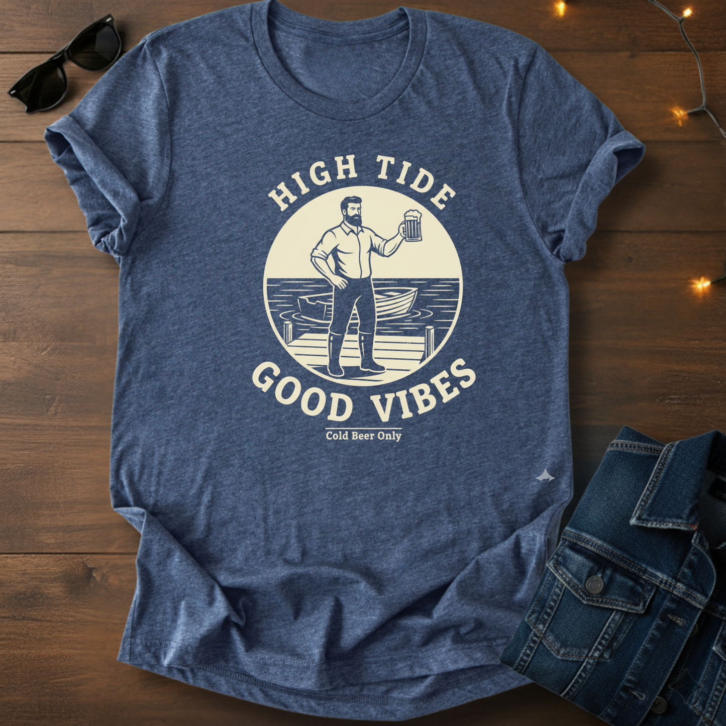 High Tide Good Vibes Tee — Vintage Beach Surf T‑Shirt