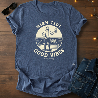 High Tide Good Vibes Tee — Vintage Beach Surf T‑Shirt