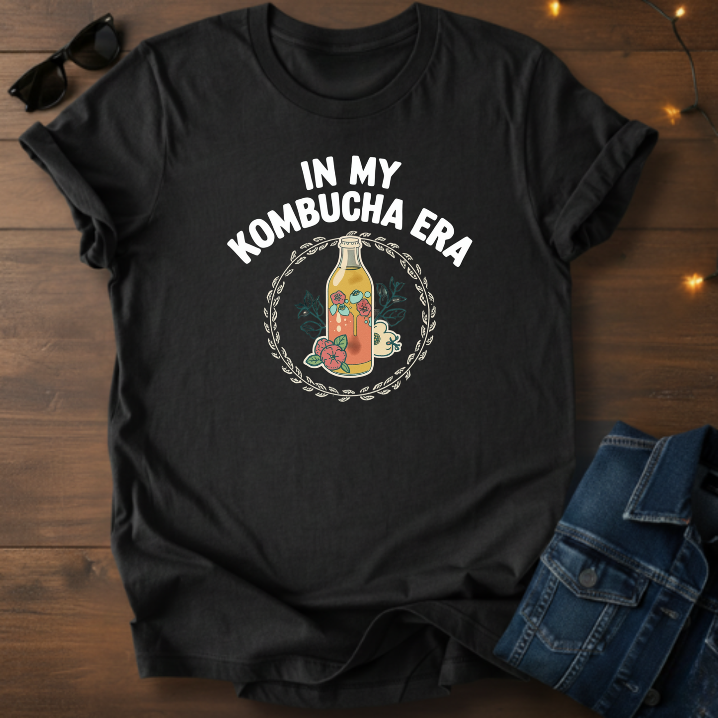 Kombucha Tee — "In My Kombucha Era" Vintage Bottle Graphic T‑Shirt
