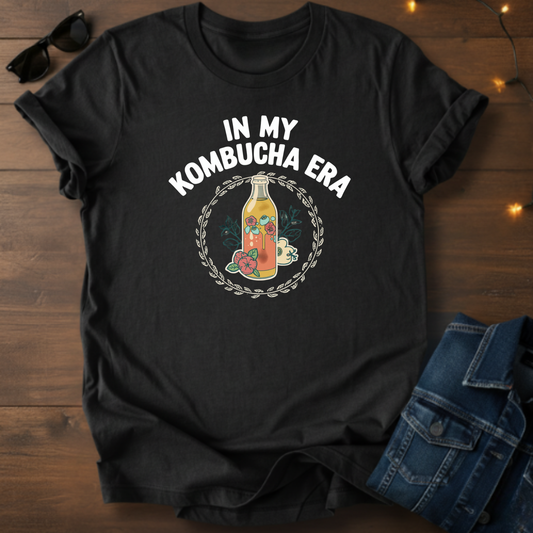 Kombucha Tee — "In My Kombucha Era" Vintage Bottle Graphic T‑Shirt