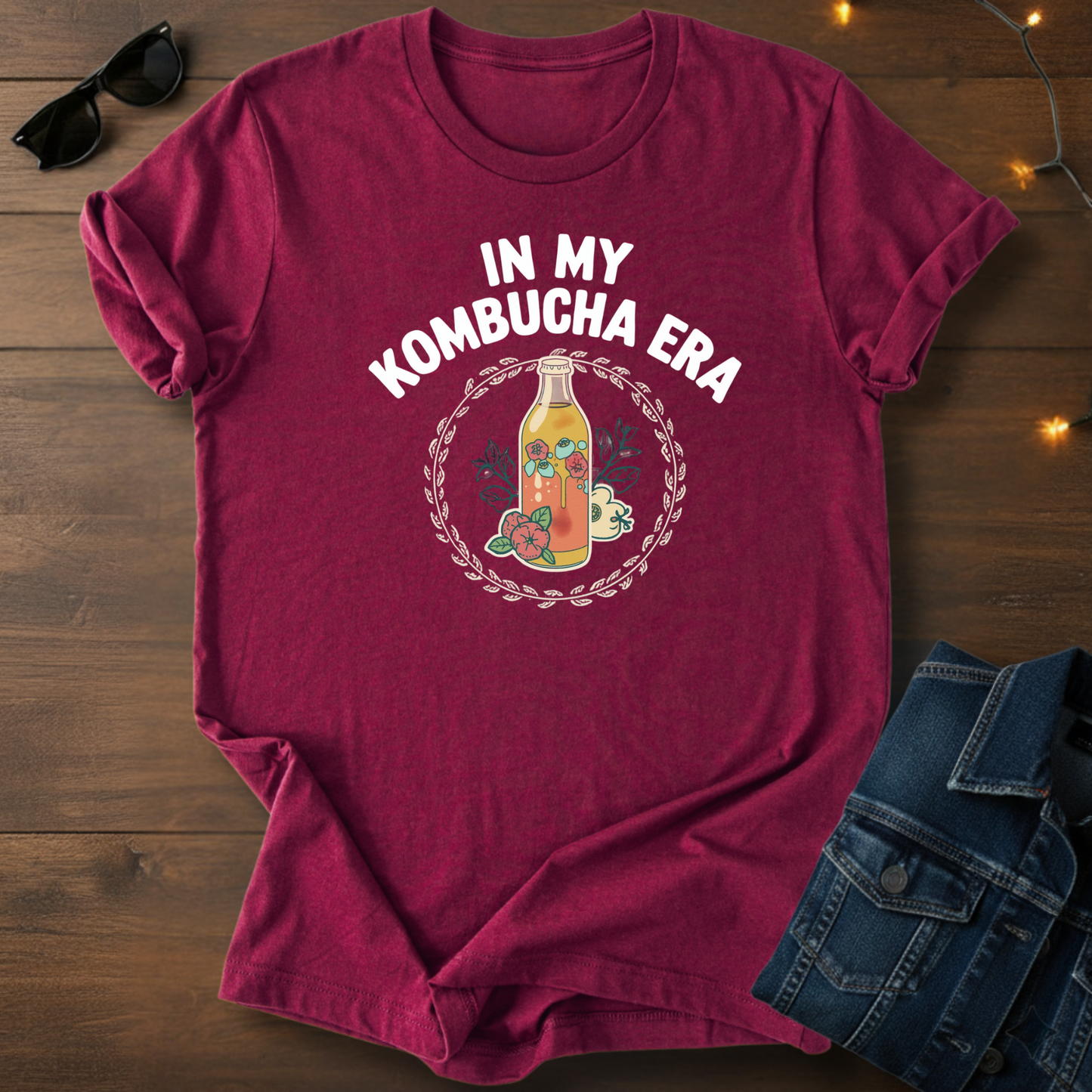 Kombucha Tee — "In My Kombucha Era" Vintage Bottle Graphic T‑Shirt