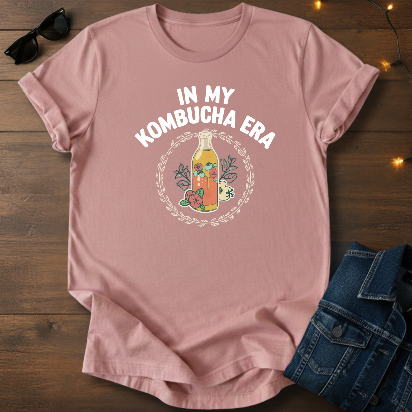 Kombucha Tee — "In My Kombucha Era" Vintage Bottle Graphic T‑Shirt