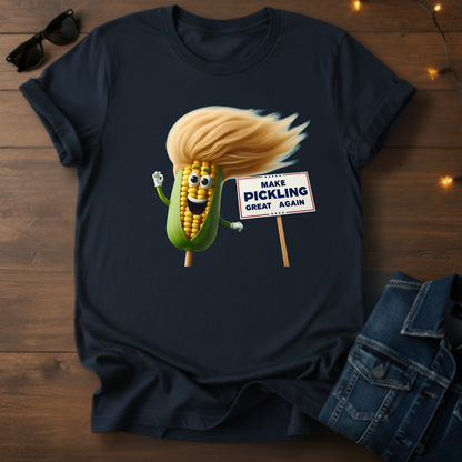 Make Pickling Great Again Tee — Funny Corn Pickle Graphic Shirt