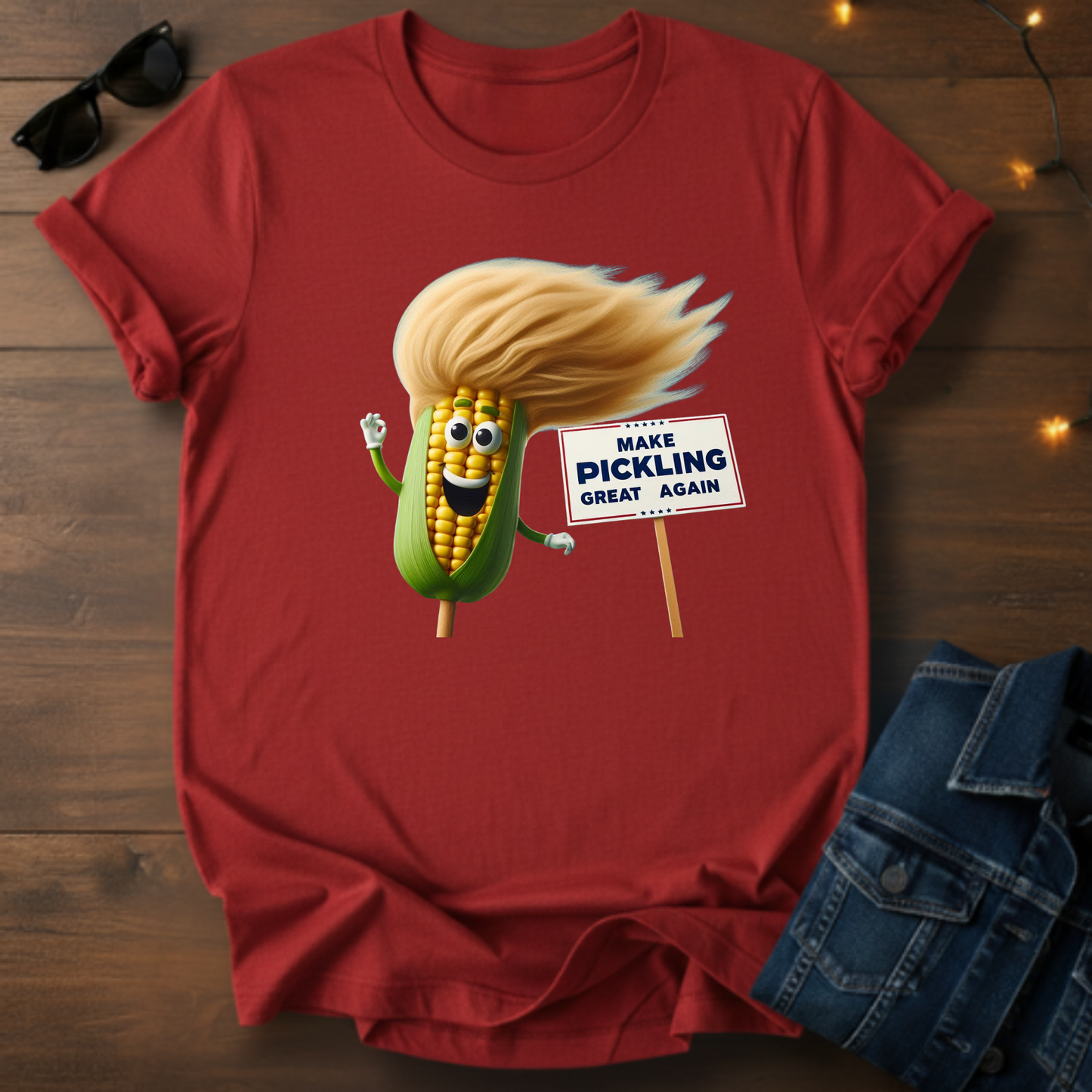 Make Pickling Great Again Tee — Funny Corn Pickle Graphic Shirt