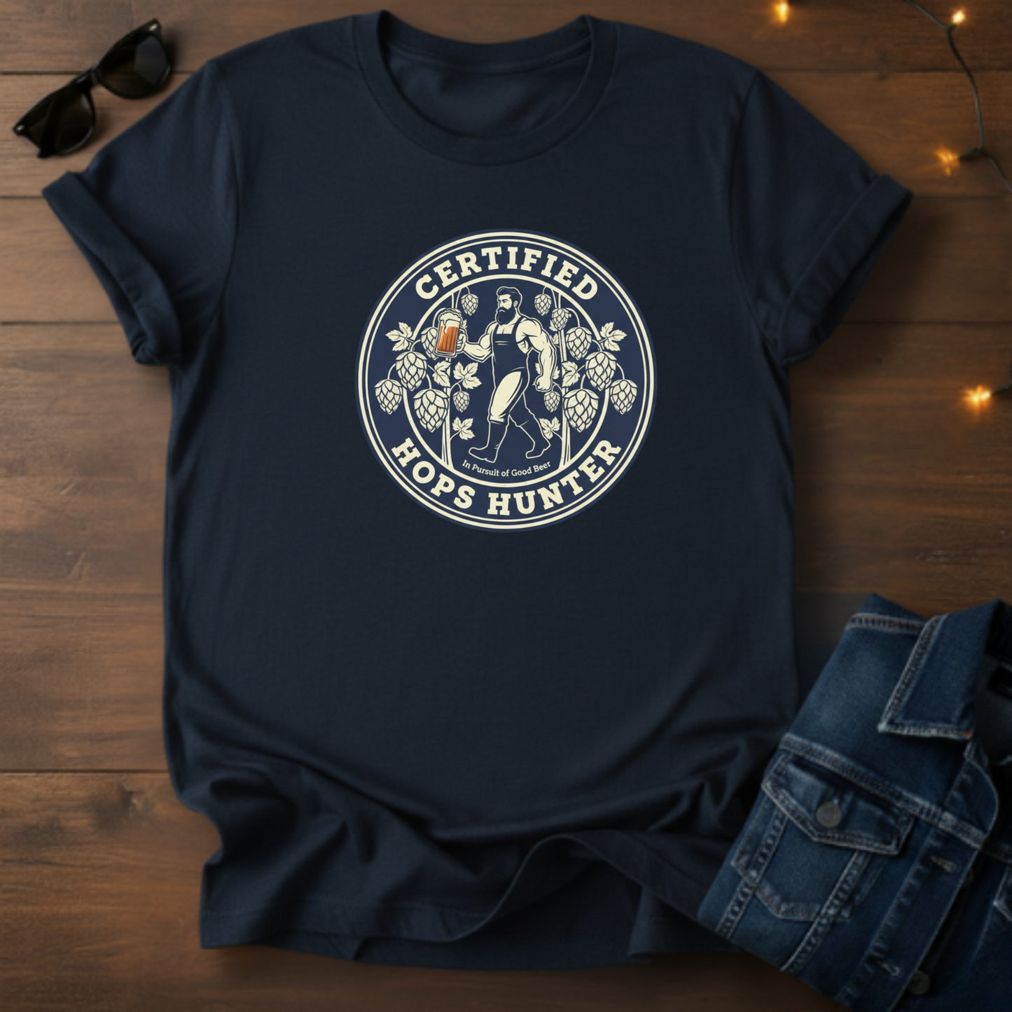 Certified Hops Hunter T‑Shirt — Vintage Craft Beer Tee for Brewers & Beer Lovers