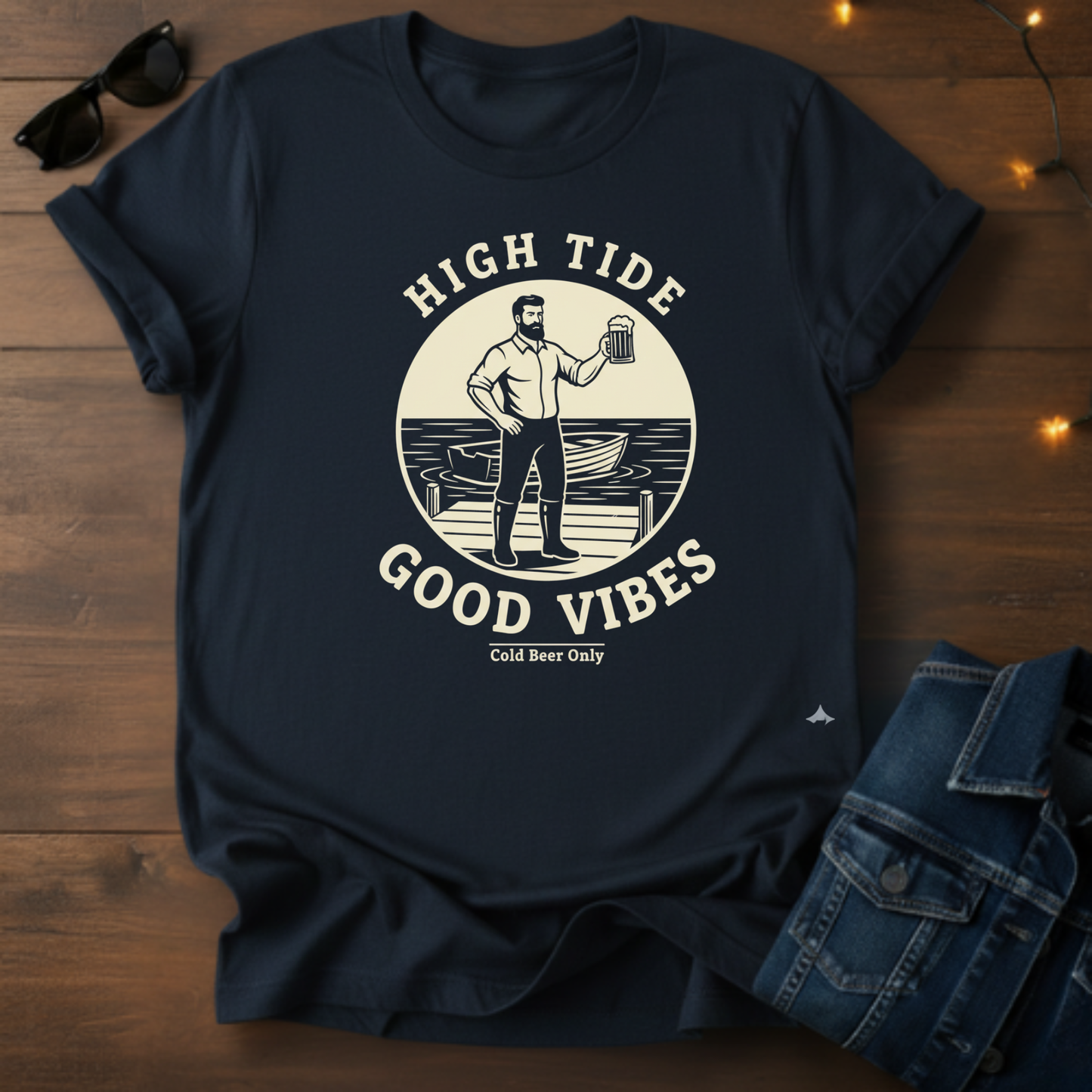 High Tide Good Vibes Tee — Vintage Beach Surf T‑Shirt