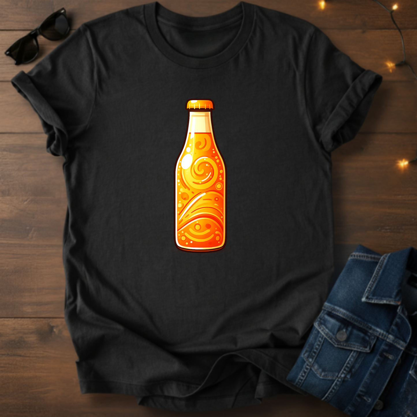 Orange Soda Bottle T-Shirt — Retro Citrus Graphic Tee