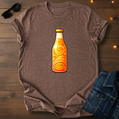 Orange Soda Bottle T-Shirt — Retro Citrus Graphic Tee