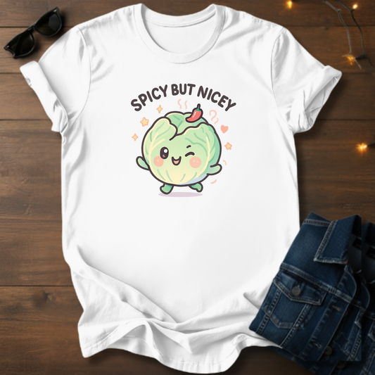 Spicy But Nicey Cabbage T-Shirt — Cute Kawaii Veggie Tee