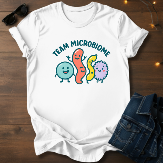 Team Microbiome T‑Shirt – Cute Gut Bacteria Graphic Tee
