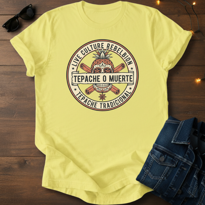 Tepache o Muerte Tee — Retro Pineapple Tepache Skull T-Shirt